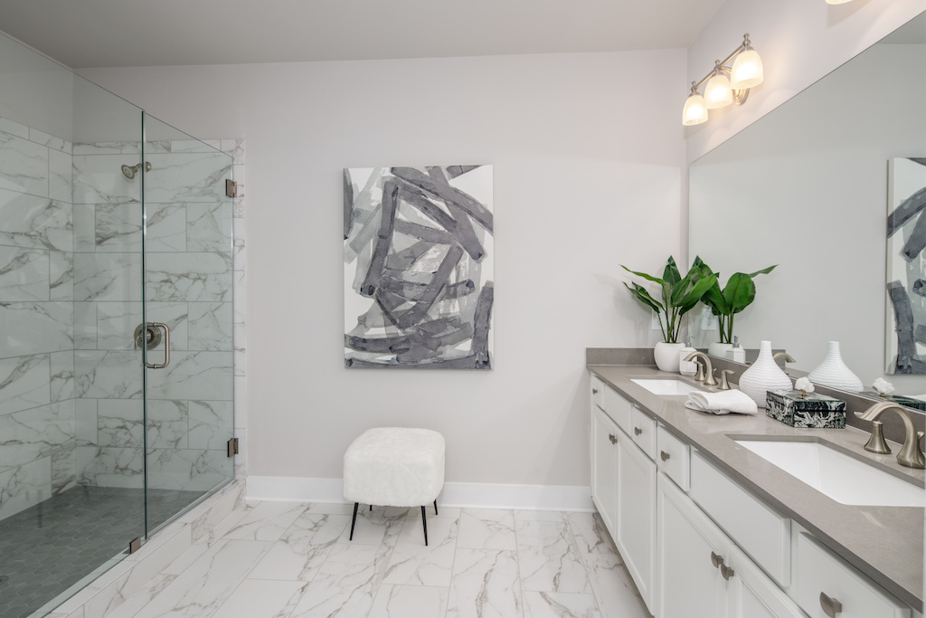 Spa-inspired master bathroom at Parc at Chastain