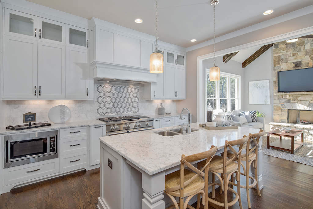 Bold backsplash makes an impression in this kitchen at Citadella