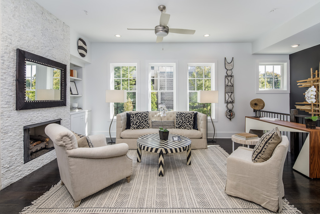 Gorgeous family room of our newly decorated model home in 28th at Brookwood
