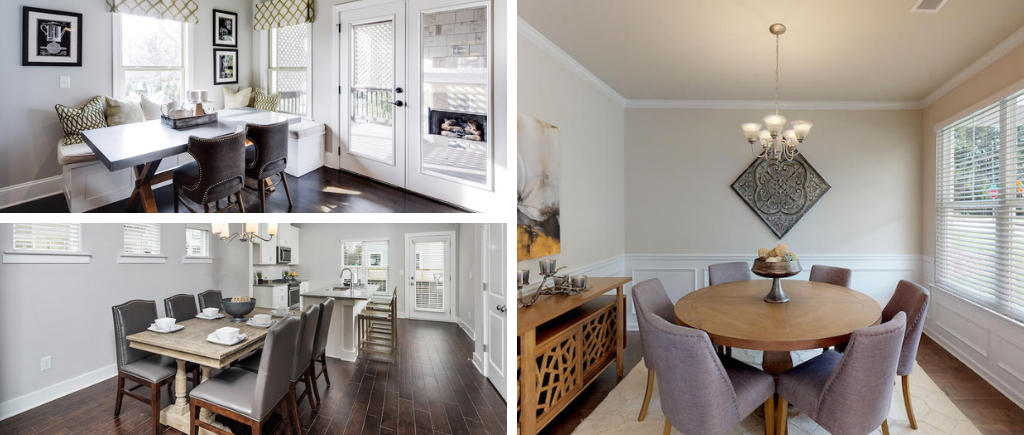 From a formal room to a charming nook, dining rooms take many shapes in today's floor plans.