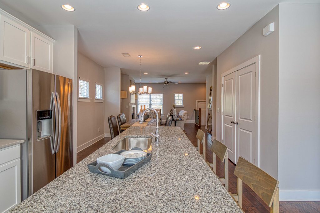 Open kitchen in an Eastland Gates townhome