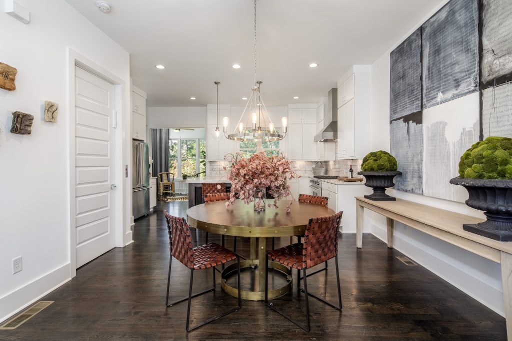 Gorgeous hardwood floors in the kitchen at 28th at Brookwood