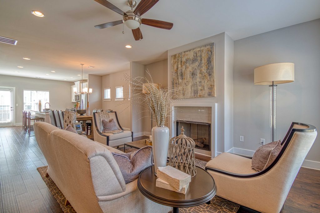 A living room in Eastland Gates - new construction townhomes available