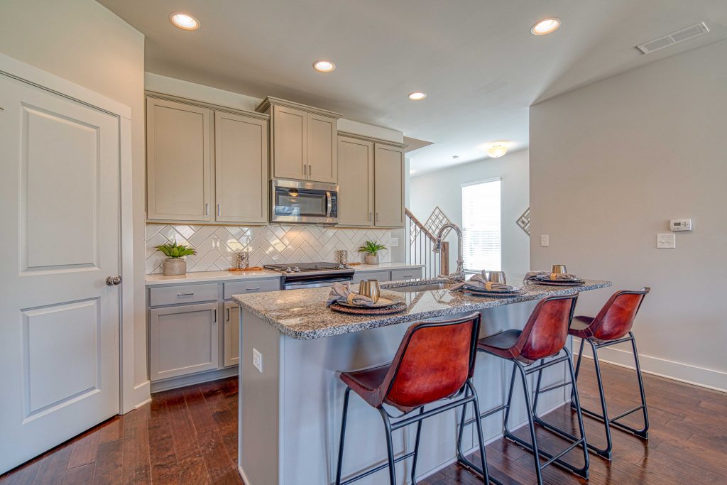 The kitchen in a Heights at Grant Park Atlanta townhome