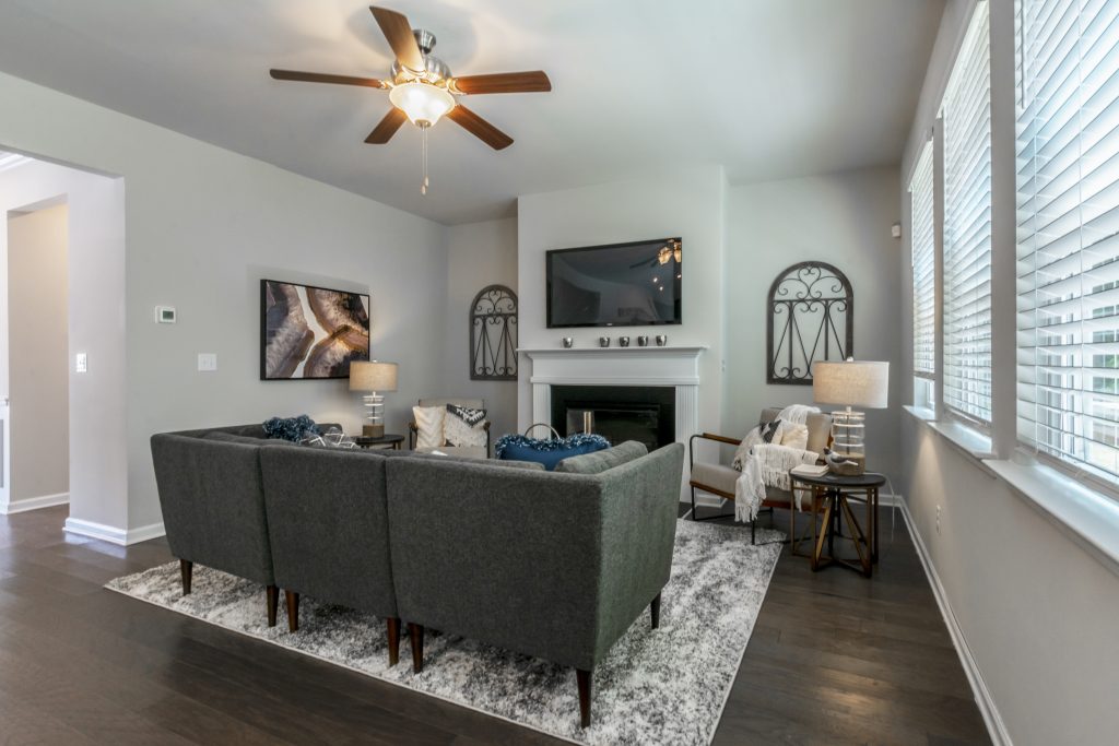 A living area in Keswick Estates - New homes in Jonesboro by Rockhaven Homes