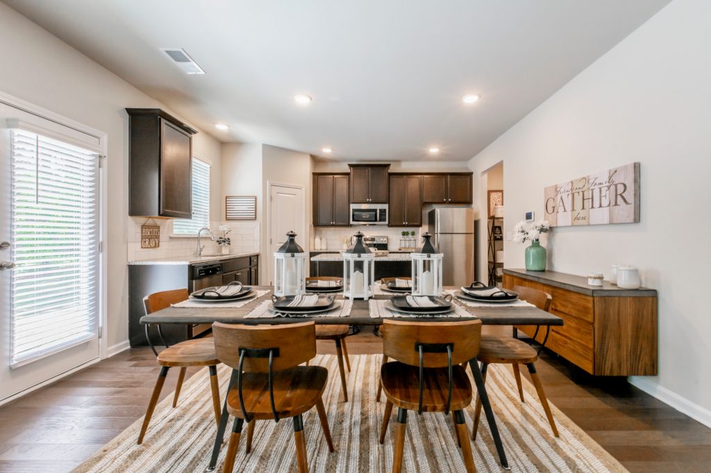 The kitchen in a Riverwalk Trace Wynbrooke floor plan