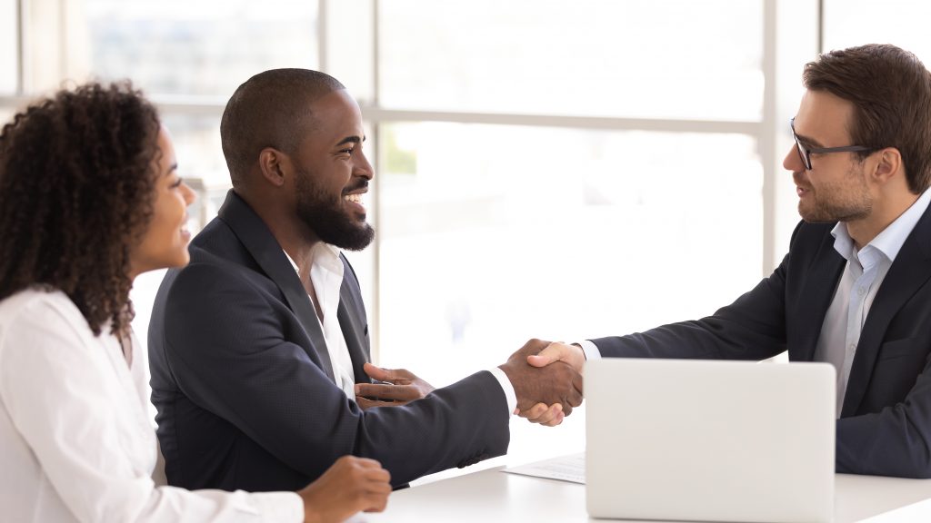 A couple getting a low interest rate loan