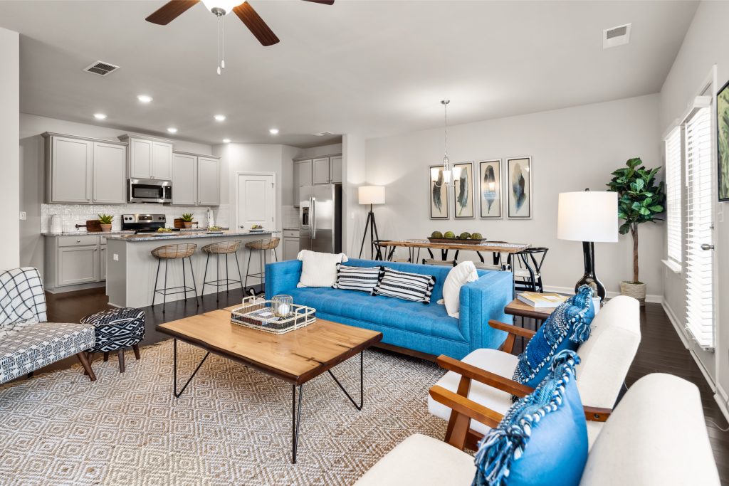 dining and living room in new homes in tucker at the enclave at ashbrooke