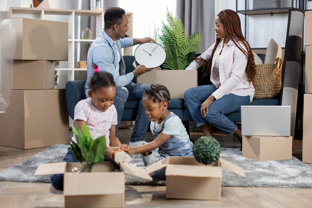 Family moving into new home desizned © Shutterstock