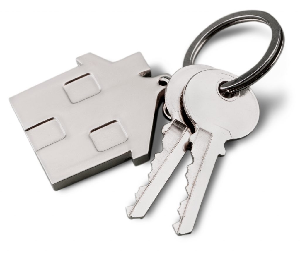 Image of keys with a house shaped key chain