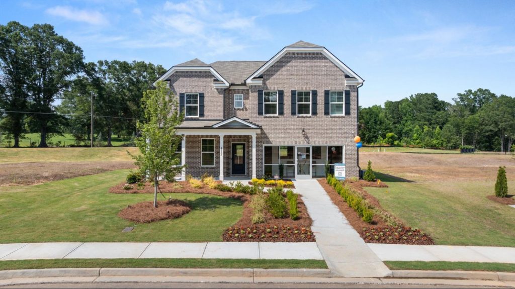 Exterior of a new home in Metro-Atlanta by Rockhaven Homes, ideal for hosting guests during the holidays.