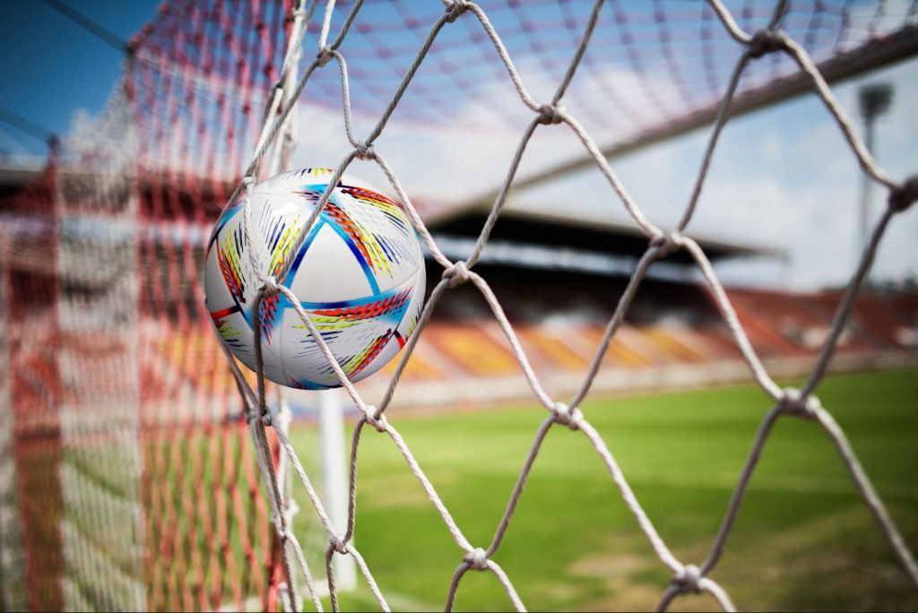 Soccer ball scoring a goal representing the 2026 FIFA World Cup in Atlanta ©interactiond3sign