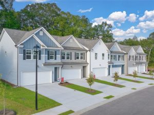 New townhomes in Hoschton, GA, at Cambridge at Towne Center