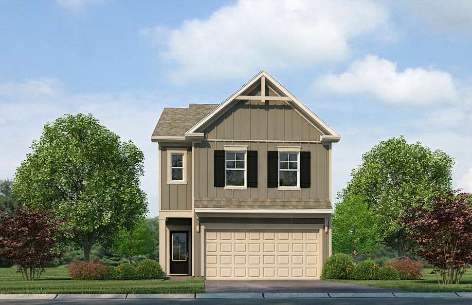 Charleston floor plan layout at Barons Court townhomes in Ellenwood, GA