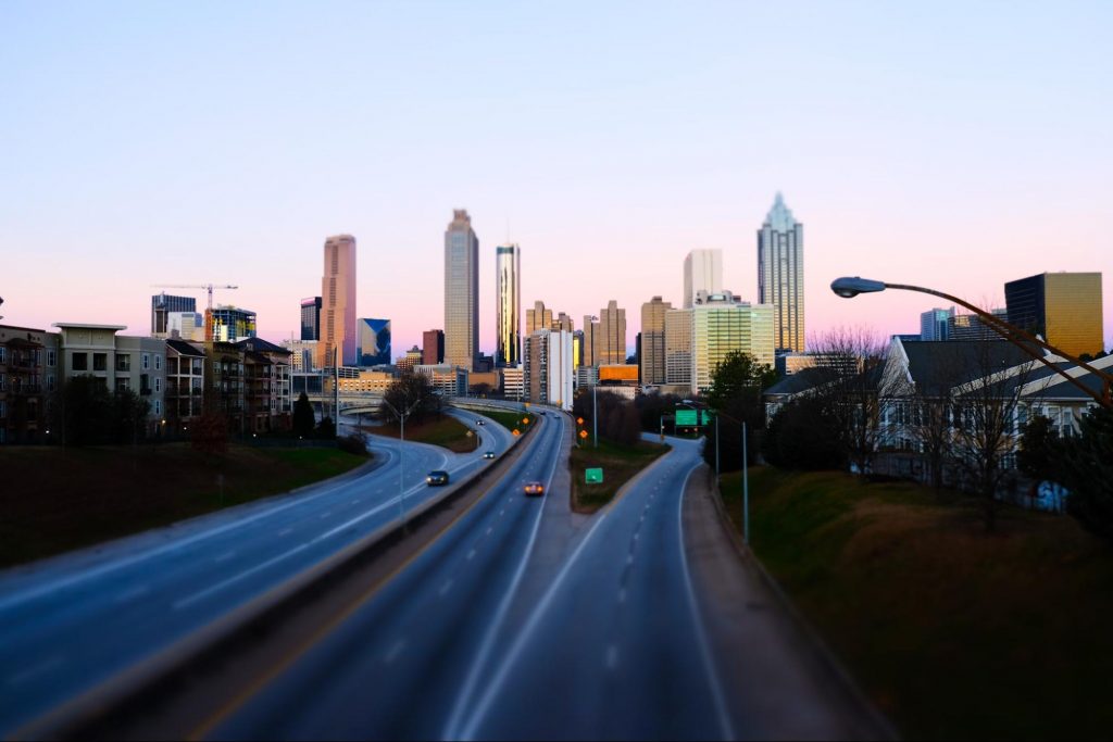 Atlanta skyline with major commuter routes leading into the city
© Nickolay Khoroshkov